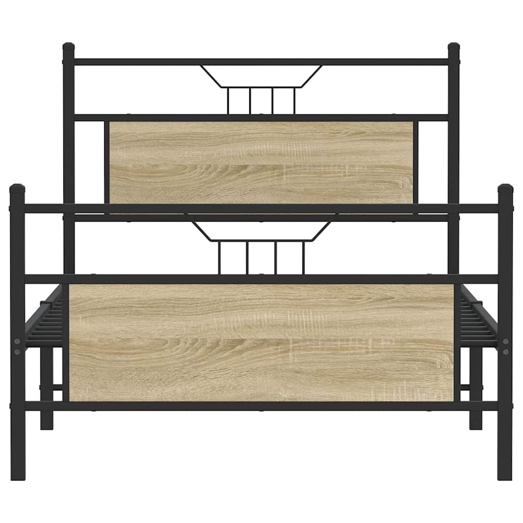 Sonoma Oak Engineered Wood Bed Frame 100x190 cm (No Mattress)