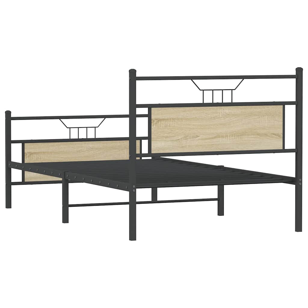 Sonoma Oak Bed Frame 107x203 cm - Durable Engineered Wood