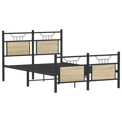 Sonoma Oak Small Double Bed Frame 120x190 cm - Engineered Wood