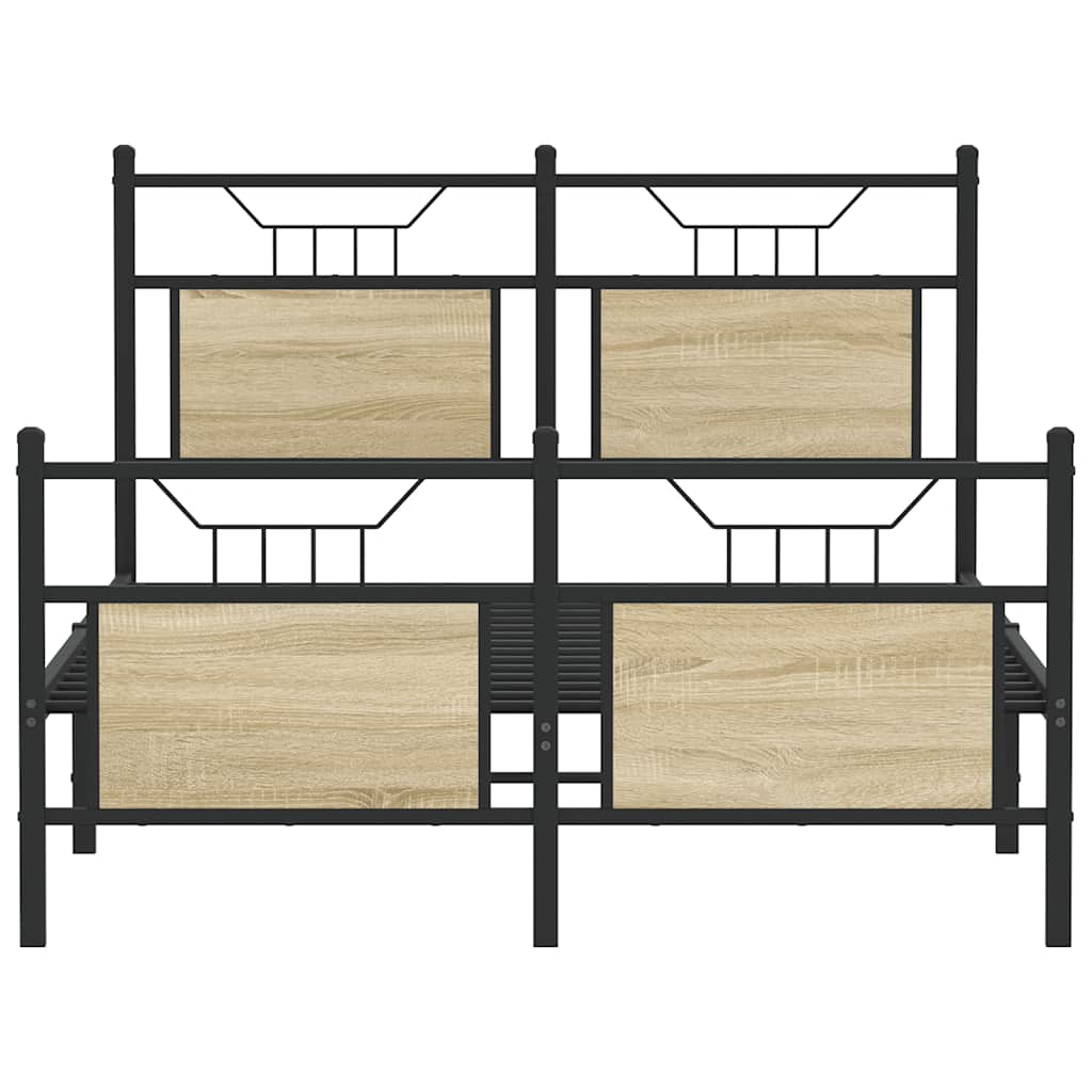 Sonoma Oak Small Double Bed Frame 120x190 cm - Engineered Wood