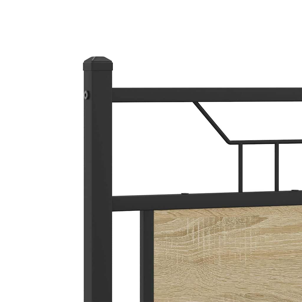 Sonoma Oak Bed Frame 137x190 cm - Engineered Wood Finish