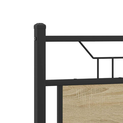 Sonoma Oak Bed Frame 137x190 cm - Engineered Wood Finish