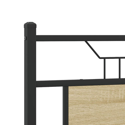 Sonoma Oak Bed Frame 140x200 cm - Engineered Wood, Mattress Excluded