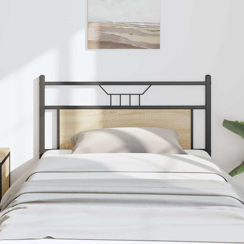 Sonoma Oak Headboard - 107 cm Engineered Wood & Steel Design