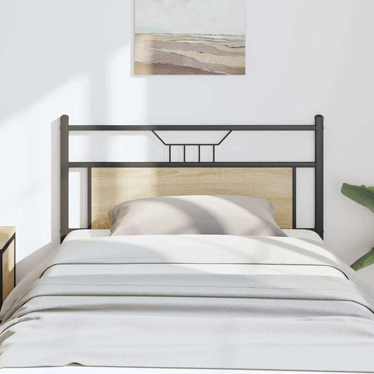 Sonoma Oak Headboard - 107 cm Engineered Wood & Steel Design