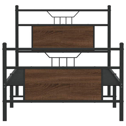 Brown Oak Bed Frame 80x200 cm | Durable Engineered Wood