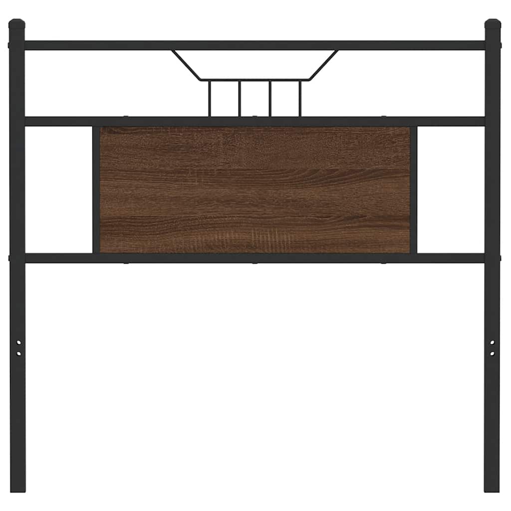 Brown Oak Headboard 90cm - Engineered Wood & Steel Design