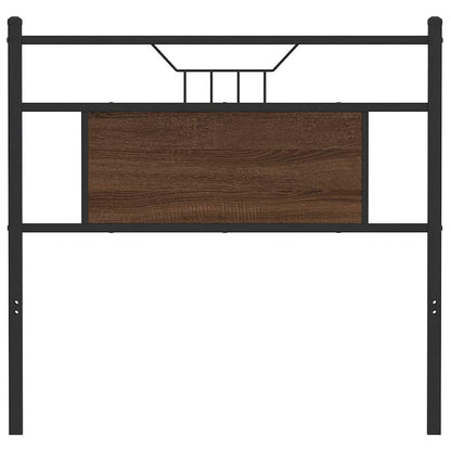 Brown Oak Headboard 90cm - Engineered Wood & Steel Design