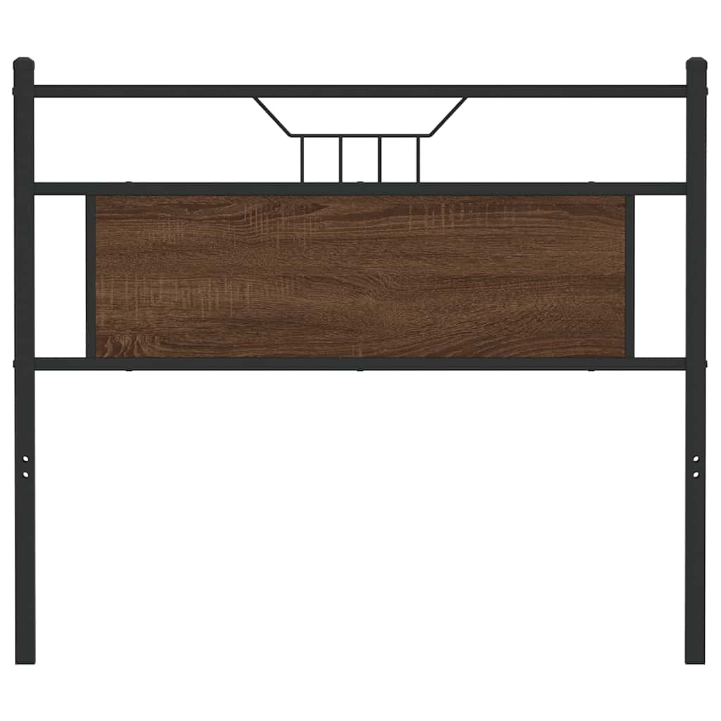 Brown Oak Headboard 100cm - Engineered Wood & Steel