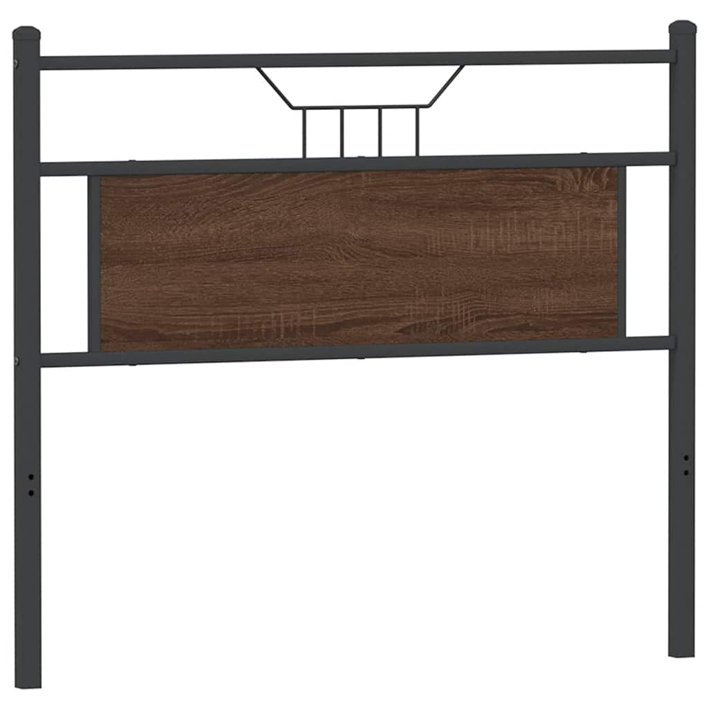 Brown Oak Headboard 100cm - Engineered Wood & Steel