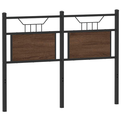 Brown Oak Headboard 120cm - Engineered Wood & Steel Elegance