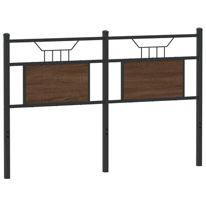 Brown Oak Headboard 137 cm - Engineered Wood & Steel Design