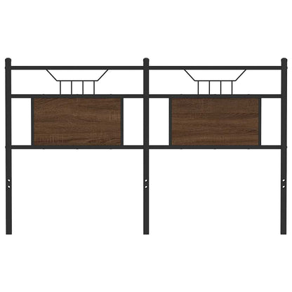 Brown Oak Headboard 137 cm - Engineered Wood & Steel Design