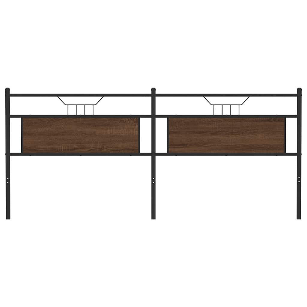 Brown Oak Headboard - 193 cm, Engineered Wood & Steel