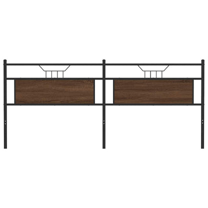 Brown Oak Headboard - 193 cm, Engineered Wood & Steel