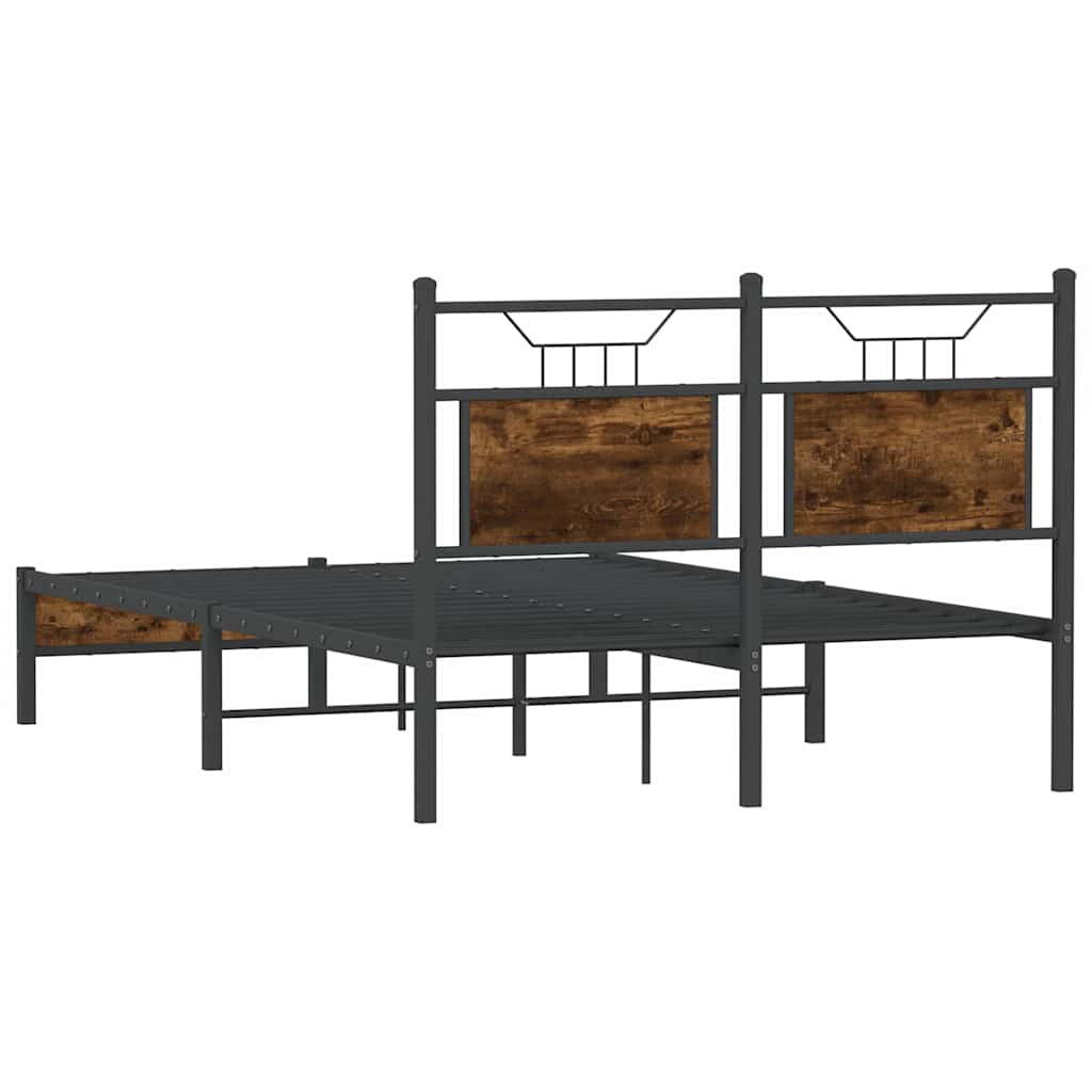 Smoked Oak Bed Frame 120x200 cm - Engineered Wood, No Mattress