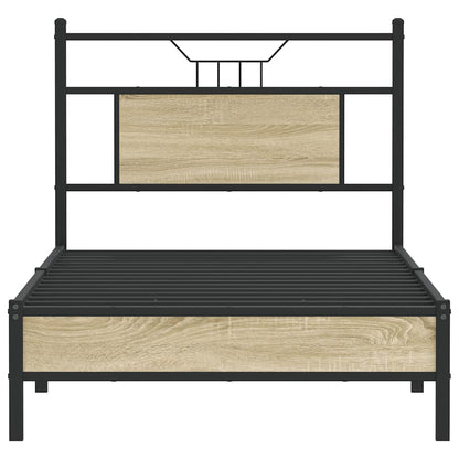 Sonoma Oak Bed Frame 90x200 cm - Engineered Wood, No Mattress