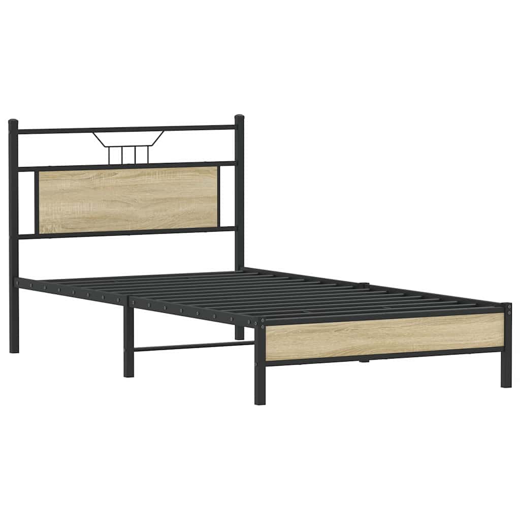 Sonoma Oak Engineered Wood Bed Frame 107x203 cm - No Mattress Included