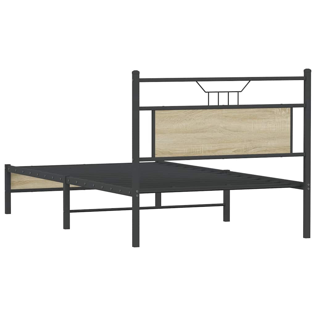 Sonoma Oak Engineered Wood Bed Frame 107x203 cm - No Mattress Included