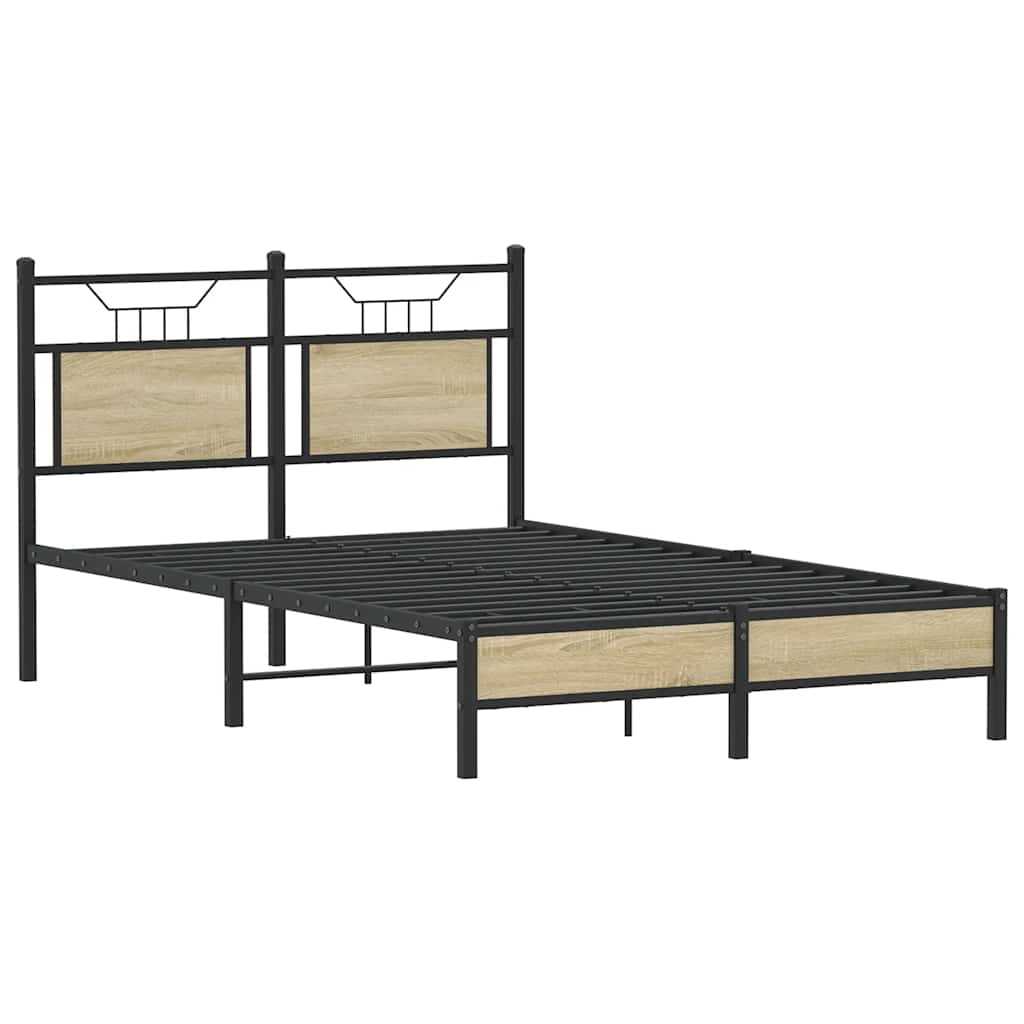 Sonoma Oak Bed Frame 120x200 cm - Engineered Wood, No Mattress