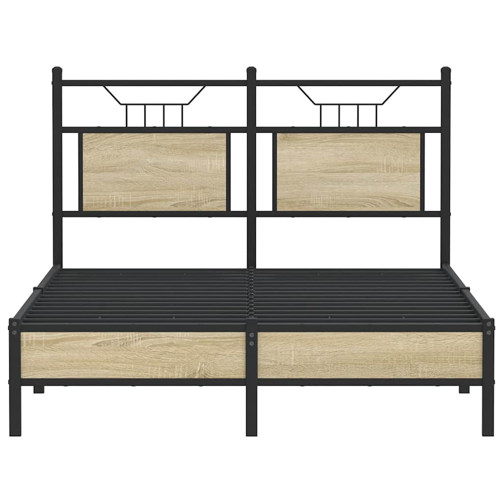 Sonoma Oak Bed Frame 120x200 cm - Engineered Wood, No Mattress