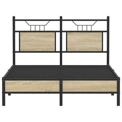 Sonoma Oak Bed Frame 120x200 cm - Engineered Wood, No Mattress