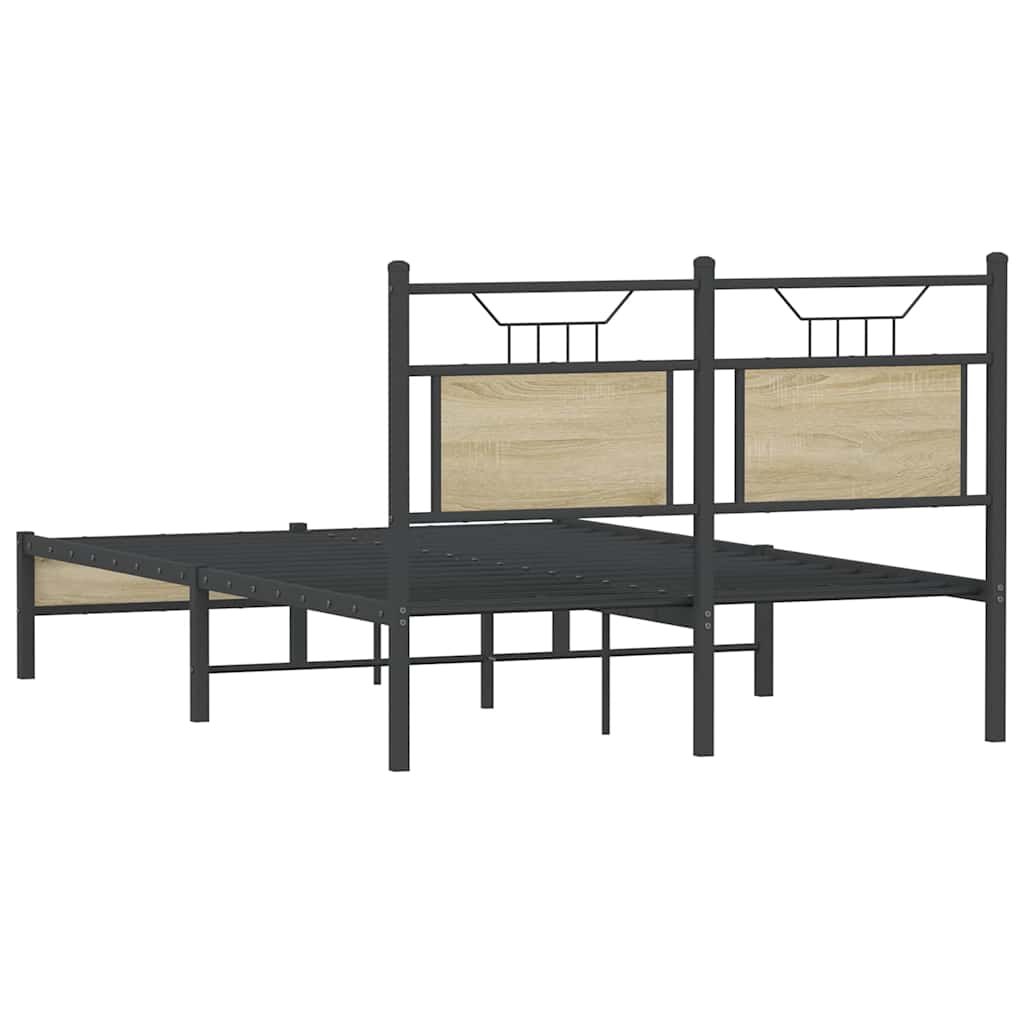 Sonoma Oak Bed Frame 120x200 cm - Engineered Wood, No Mattress
