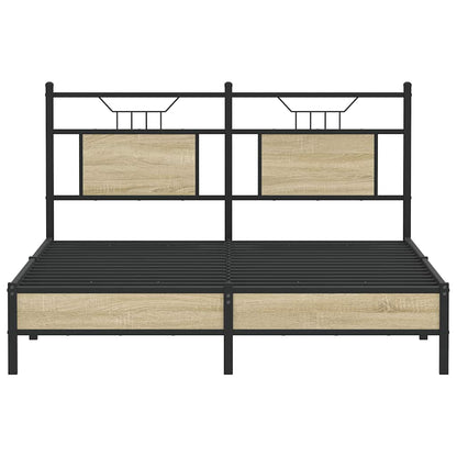 Sonoma Oak Bed Frame 140x200 cm - Engineered Wood, No Mattress