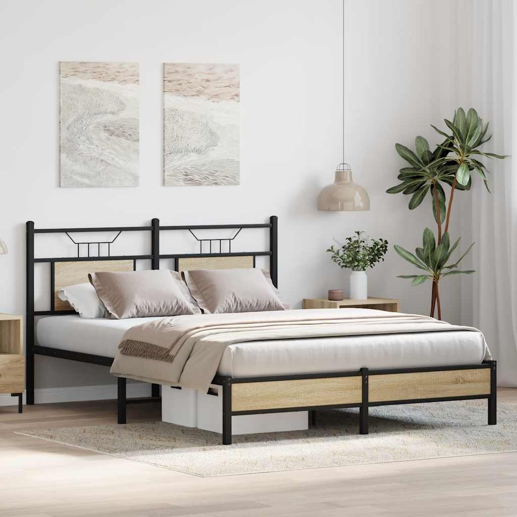 King Size Sonoma Oak Bed Frame 150x200 cm - Engineered Wood