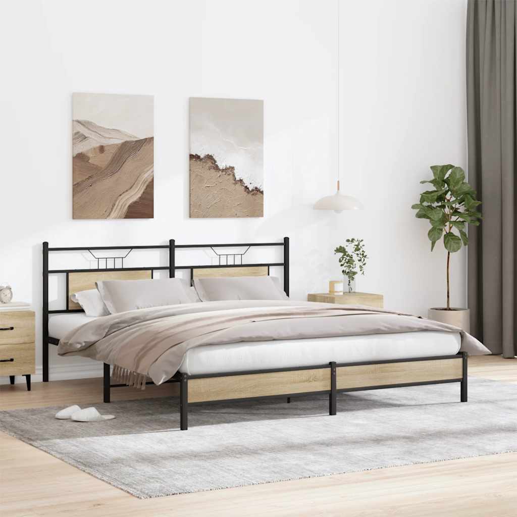 Sonoma Oak Bed Frame 160x200 cm - Durable Engineered Wood