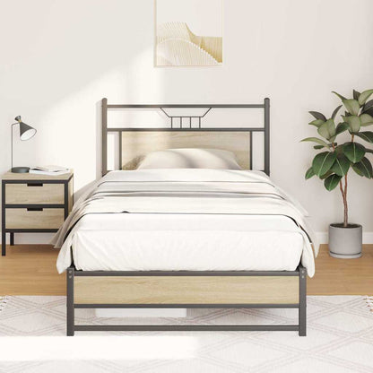 Sonoma Oak Bed Frame 100x200 cm - Engineered Wood, No Mattress