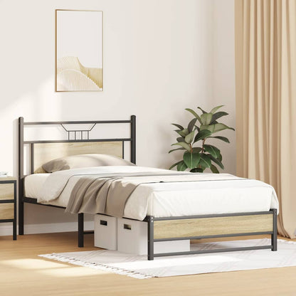 Sonoma Oak Bed Frame 100x200 cm - Engineered Wood, No Mattress
