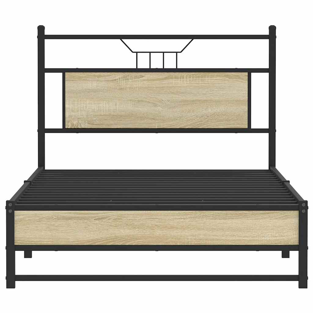 Sonoma Oak Bed Frame 100x200 cm - Engineered Wood, No Mattress