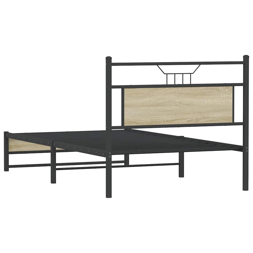 Sonoma Oak Bed Frame 100x200 cm - Engineered Wood, No Mattress