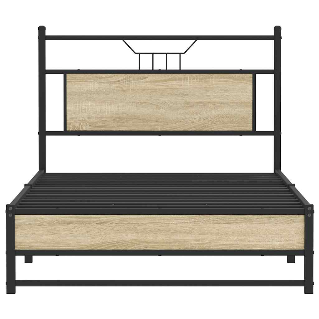 Sonoma Oak Bed Frame 107x203 cm - Engineered Wood, No Mattress Included
