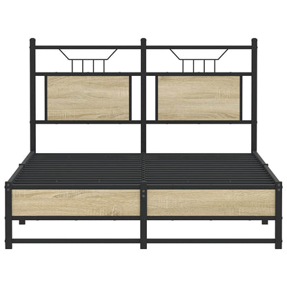 120x200 cm Sonoma Oak Bed Frame, Engineered Wood, No Mattress