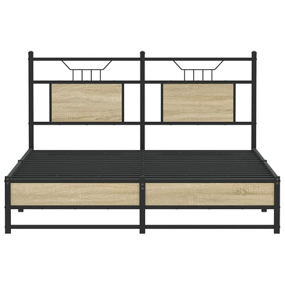 Sonoma Oak 140x190 cm Engineered Wood Bed Frame (No Mattress)