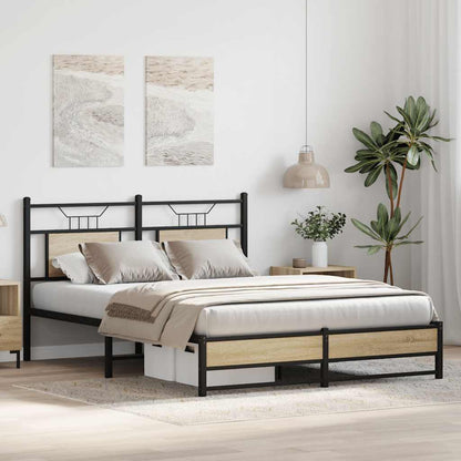 Sonoma Oak Bed Frame 140x200 cm - Engineered Wood, No Mattress