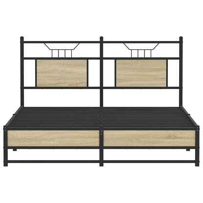 Sonoma Oak Bed Frame 140x200 cm - Engineered Wood, No Mattress