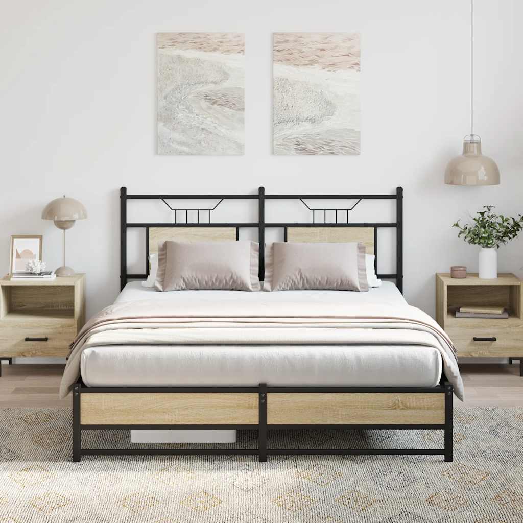 Sonoma Oak Engineered Wood King Bed Frame 150x200 cm