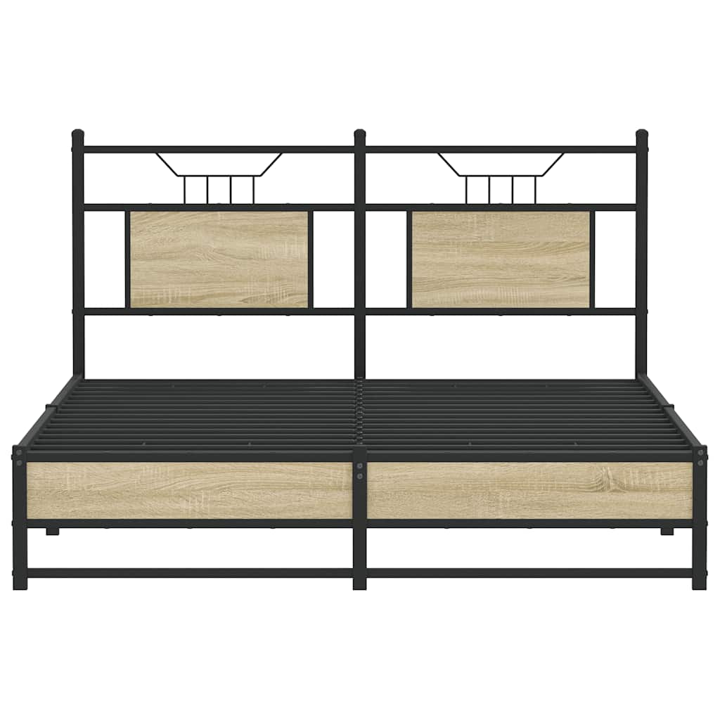 Sonoma Oak Engineered Wood King Bed Frame 150x200 cm
