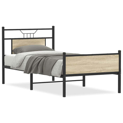 Sonoma Oak Bed Frame 80x200 cm - Engineered Wood, No Mattress