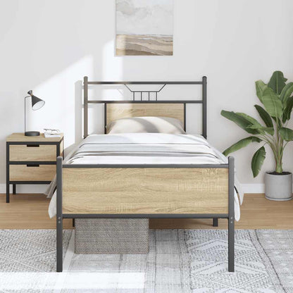 Sonoma Oak Bed Frame 80x200 cm - Engineered Wood, No Mattress