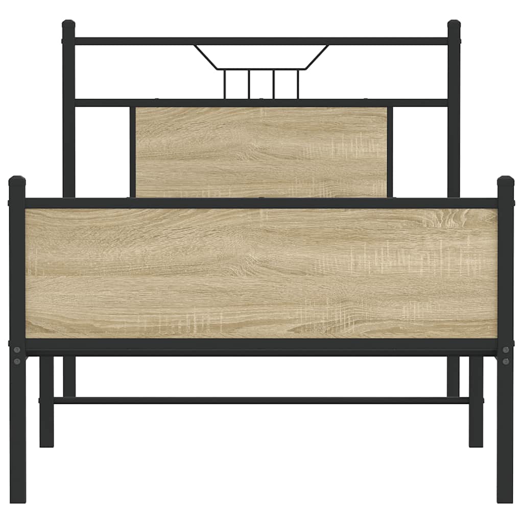 Sonoma Oak Bed Frame 80x200 cm - Engineered Wood, No Mattress
