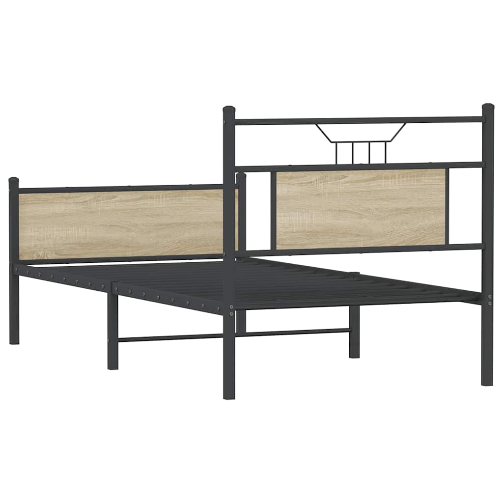 Sonoma Oak Bed Frame 80x200 cm - Engineered Wood, No Mattress