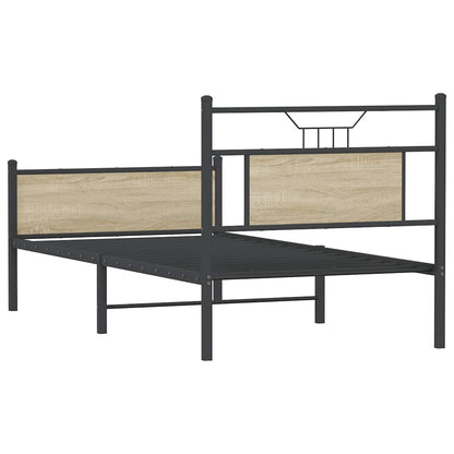 Sonoma Oak Bed Frame 80x200 cm - Engineered Wood, No Mattress