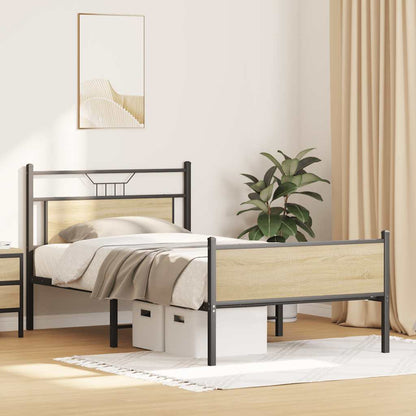 Sonoma Oak Engineered Wood Bed Frame 107x203 cm (No Mattress)