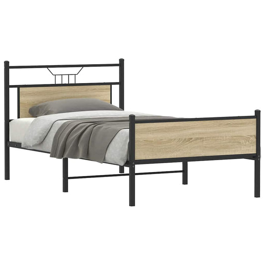 Sonoma Oak Engineered Wood Bed Frame 107x203 cm (No Mattress)