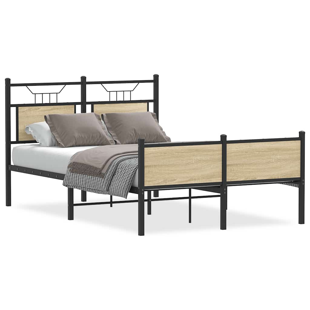 Sonoma Oak Bed Frame 120x200 cm - Engineered Wood Elegance