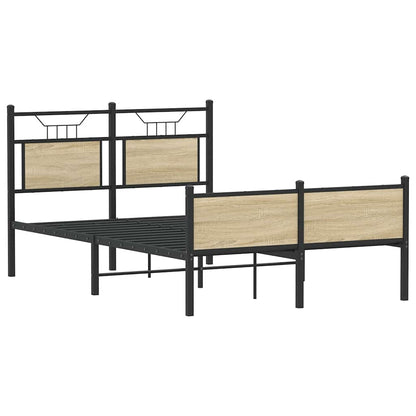 Sonoma Oak Bed Frame 120x200 cm - Engineered Wood Elegance